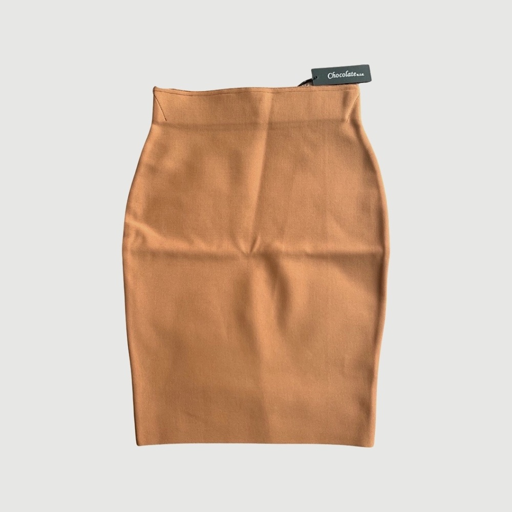 NanaMacs Burnt Orange Bandage Bodycon Pencil Skirt